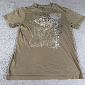 Express Short Sleeve T-Shirt Brown Men's Size Small Tee Graphic Print Cotton Top